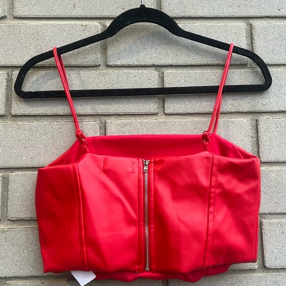 Faux Leather Crop Top - Picture 2 of 2